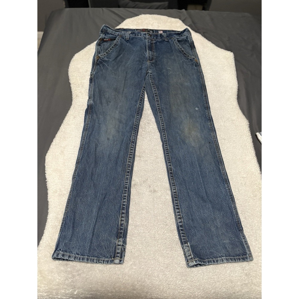 Ariat M4 FR Relaxed Bootcut Jeans Size 38x36 Distressed Wear Cat 2 Pants